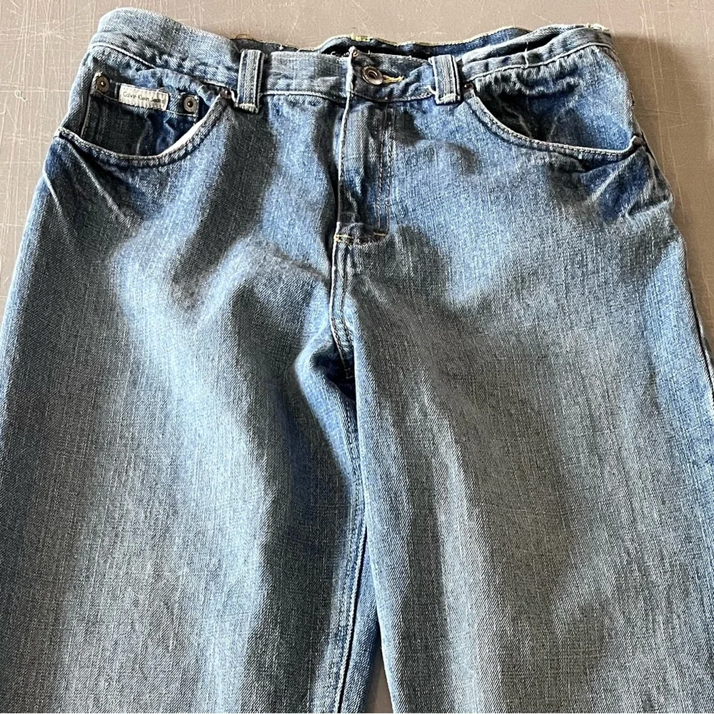 Vintage Calvin Klein Jeans Juniors Size 12 Denim Eagle On Back Pocket Retro Y2K